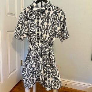 Paisley print short sleeve button down belted romper